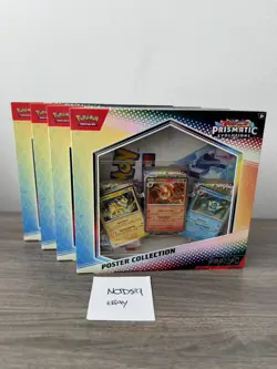 4x LOT Pokemon Prismatic Evolutions Poster Collection SV8.5 TCG ✅SHIPS IN 1 DAY✅ - Image 1