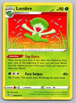 Pokemon TCG SWSH02: Rebel Clash Lombre 008/192 - Image 1