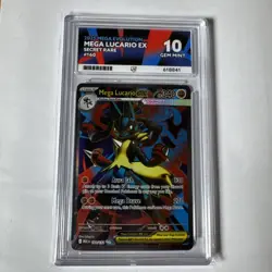 Pokemon Mega Lucario Ex 160/132 Secret Rare ACE Gem Mint 10 Perfect Sub Grades - Image 1