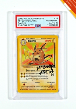 Pokemon PSA Raichu #29 Fossil Auto 10 Mitsuhiro Arita 2000 Italiano - Image 1