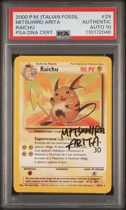 Pokemon PSA Raichu #29 Fossil Auto 10 Mitsuhiro Arita 2000 Italiano - Image 2