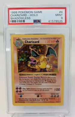 CHARIZARD #4 PSA 9 SHADOWLESS BASE SET HOLO 1999 POKEMON HOLY GRAIL AUCTION - Image 1
