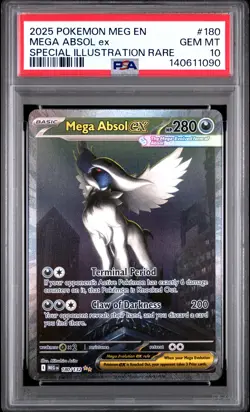 2025 POKEMON MEG EN-MEGA EVOLUTION #180 MEGA ABSOL ex PSA 10 - Image 1