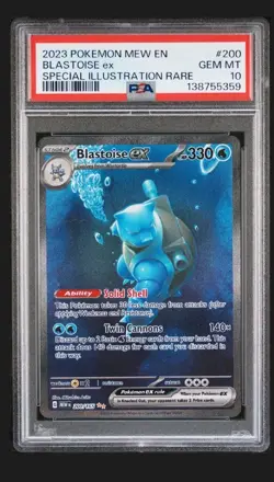 2023 POKEMON MEW EN-151 SPECIAL ILLUSTRATION RARE #200 BLASTOISE EX PSA 10 - Image 1