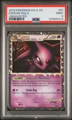 2010 POKEMON UNDAUNTED ESPEON PRIME #81 ULTRA RARE PSA 9 MINT #129660312 - Image 1