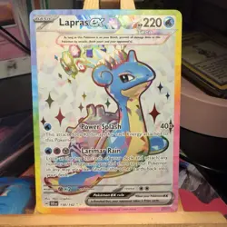 Lapras ex 158/142 Stellar Crown Full Art Double Rare Holo Pokemon TCG MINT - Image 1
