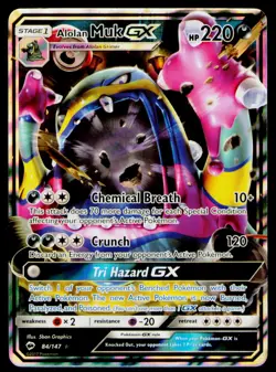 Alolan Muk GX Holo #84/147 Ultra Rare Pokemon SM - Burning Shadows NM - Image 1