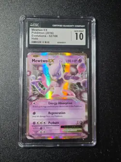 Mewtwo EX Pokemon XY Evolutions 2016 52/108 Gem Mint Holo CGC 10 - Image 1