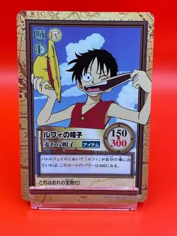 One Piece card Luffy C05 Anime 1999 Japanese Game TCG Bandai Vintage - Image 1