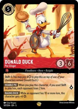 DONALD DUCK - Pie Slinger Legendary 107/204 EN 5 SHIMMERING SKIES Disney Lorcana - Image 1