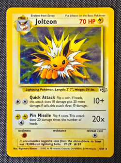 Pokemon WOTC Card - Jolteon - Jungle Set - Holo Rare - 4/64 - NM - Image 1