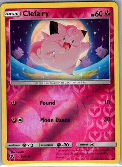 Clefairy 39/68 Reverse Holo Hidden Fates - Pokemon Card - NM - Image 1