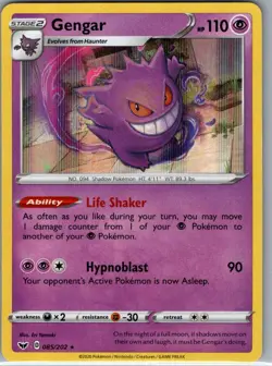 Gengar 085/202 Holo SWSH01: Sword & Shield Base Set - Pokemon Card - NM - Image 1