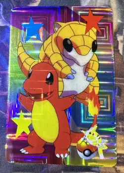Pocket Monster Anime Sandshrew- Bandai Cardass Sticker Pokemon Card -Foil- 1998 - Image 1