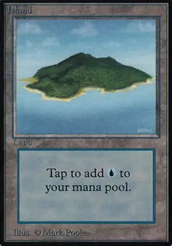 x1 Island (Green) - Alpha MTG Vintage Magic Singles L Lightly Played, English - Image 1
