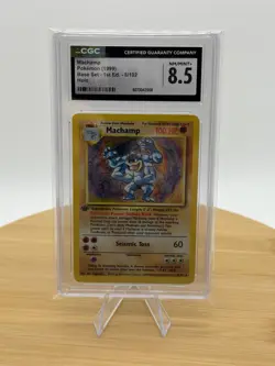 Pokemon Machamp – 1st Edition Base Set (1999) – Holo – CGC 8.5 NM/Mint+ – #8/102 - Image 1