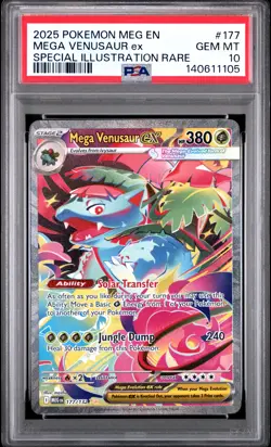 2025 POKEMON MEG EN-MEGA EVOLUTION #177 MEGA VENUSAUR ex PSA 10 - Image 1