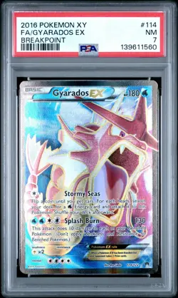 2016 POKEMON XY BREAKPOINT #114 FULL ART/GYARADOS EX PSA 7 - Image 1