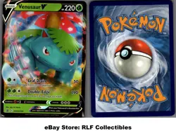 2021 Pokemon, Sword & Shield Promos, #SWSH100 Venusaur V, Holo Black Star Promo - Image 1