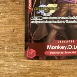 Bandai One Piece CCG Monkey D Luffy Championship 2023 P-007 Promo - Image 3