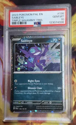 Sableye 136/193 Paldea Evolved Cosmos Holo Pokemon Card PSA 10 - Image 1