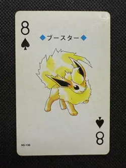 Pokemon Flareon 8 of Spades Gold Deck Ho-oh Playing Card Poker Nintendo VG - Image 1
