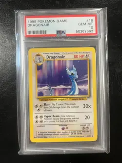 Pokemon TCG Dragonair Base Set Unlimited Rare Card 18/102 PSA 10 GEM MT - Image 1