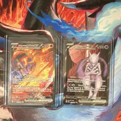 Pokemon Moltres EX & Mewtwo EX Holo Full Art Lot English - 2 Standard Cards - Image 1
