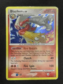 Pokemon Blaziken 3/127 Platinum Holo Rare 2009 MP- - Image 2