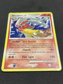 Pokemon Blaziken 3/127 Platinum Holo Rare 2009 MP- - Image 3