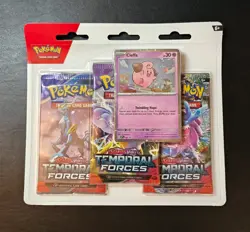 Pokemon TCG Scarlet & Violet Temporal Forces 3 Pack Triple Blister Cleffa Sealed - Image 1