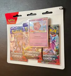 Pokemon TCG Scarlet & Violet Temporal Forces 3 Pack Triple Blister Cleffa Sealed - Image 2