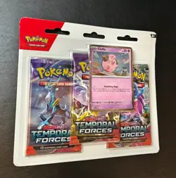 Pokemon TCG Scarlet & Violet Temporal Forces 3 Pack Triple Blister Cleffa Sealed - Image 3