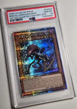 2025 YU-GI-OH! QUARTER CENTURY STAMPEDE Miscellaneousaurus RA04-EN022 QCR PSA 10 - Image 2