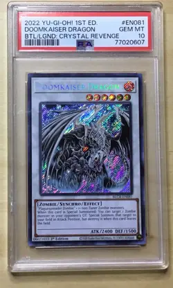 2022 YU-GI-OH! BATTLES OF LEGEND: CRYSTAL REVENGE DOOMKAISER DRAGON PSA 10 - Image 1