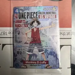Namco Monkey.D.Luffy P-055 One Piece CCG Promo College Basketball US Voyage Card - Image 1