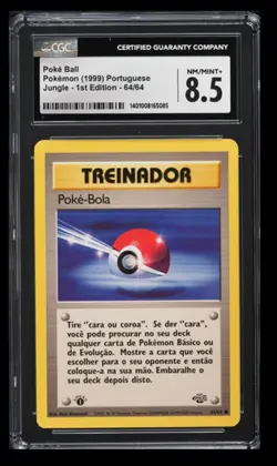 1999 Pokemon 1st Edition Jungle Poke Ball CGC 8.5 Portuguese #64/64 - Image 1