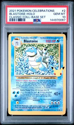 2021 POKEMON CELEBRATIONS CLASSIC COLL #2 BLASTOISE-HOLO PSA 10 - Image 1