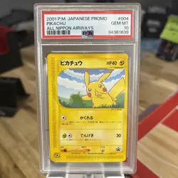 PSA 10 PIKACHU POKEMON JAPANESE PROMO ALL NIPPON AIRWAYS #004 2001 - Image 1