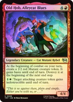NM Foil Old Hob, Alleycat Blues, MTG, TMNT, Magic the Gathering, 99 - Image 1