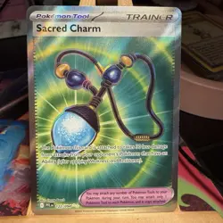 Sacred Charm 122/094 Phantasmal Flames Trainer Full Art Holo Pokemon TCG MINT - Image 1