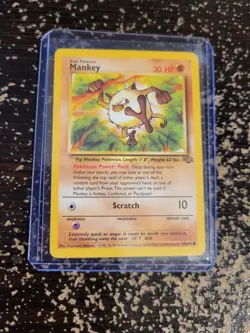 Pokemon TCG Mankey Jungle 55/64 Regular Unlimited Common - Image 1