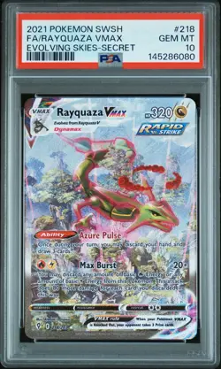 2021 POKEMON SWORD & SHIELD EVOLVING SKIES SECRET FULL ART/RAYQUAZA VMAX PSA 10 - Image 1