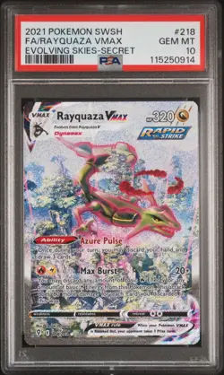 2021 POKEMON SWORD & SHIELD EVOLVING SKIES SECRET FULL ART/RAYQUAZA VMAX PSA 10 - Image 1