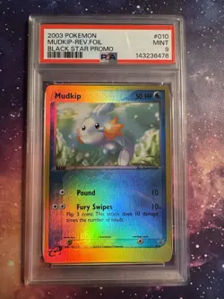 2003 POKEMON BLACK STAR PROMO #010 MUDKIP-REVERSE FOIL PSA 9 - Image 1