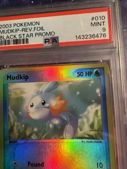 2003 POKEMON BLACK STAR PROMO #010 MUDKIP-REVERSE FOIL PSA 9 - Image 3