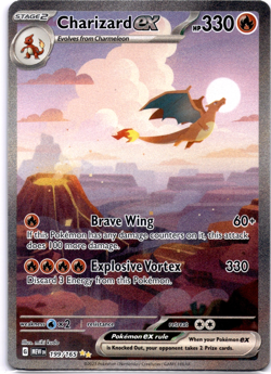 Pokemon TCG Charizard ex 199/165 Scarlet & Violet 151 Holo Rare Near Mint - Image 1