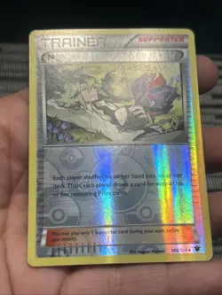 Pokemon TCG N (Supporter) 105/124 Fates Collide 2016 Reverse Holo- NM - Image 2