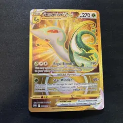 Pokemon Card - Serperior VSTAR Silver Tempest 210/195 Secret Rare SWSH GOLD NM - Image 1