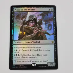 MTG Piper Of The Swarm Foil Rare Promo Exclusive 392 Throne Of Eldraine Black - Image 1